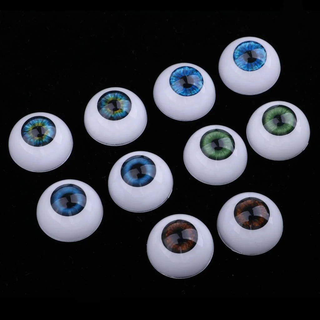 20Mm Acrylic round Oblate Eyeballs Eyes Crafts Realistic Props for Baby Doll Doll Accessories DIY Supply 5 Pairs/Set
