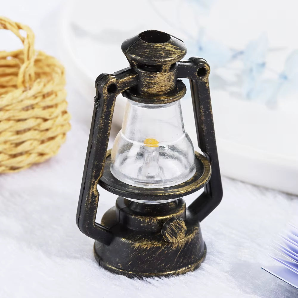 1:12 1:6 Scale Miniature Oil Lamp Dollhouse Accessories Mini Kerosene Lantern Doll House Decor Scene Ornaments Pretend Play