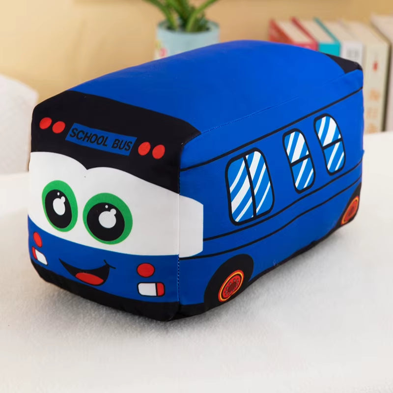 Emulational Cute School Bus Plush Toy Pillow Cartoon Artificial Soft Stuffed Dolls Baby Kids Gift Cute Lovely Stuffed Dolls