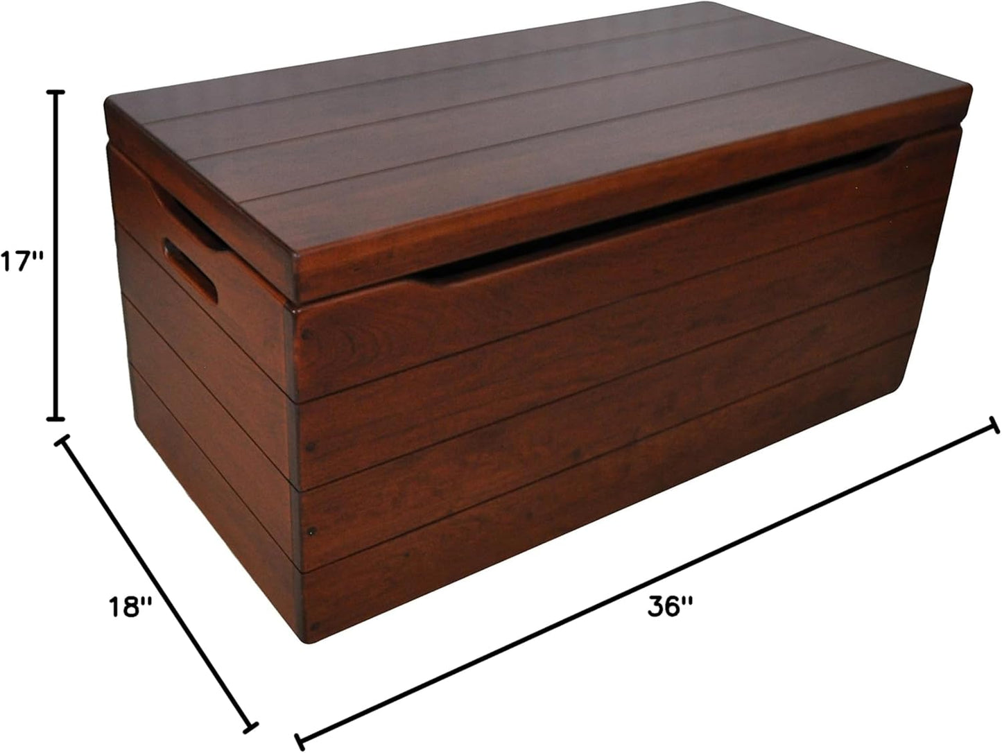 36” Wooden Storage Chest – Handmade Amish Hope Chest – Storage Trunk W/Anti-Slam Hinges – Solid Wooden Chest W/Handles – Clothing, Keepsake & Blanket Storage (Cherry Wood, Cherry Stain, 36”)