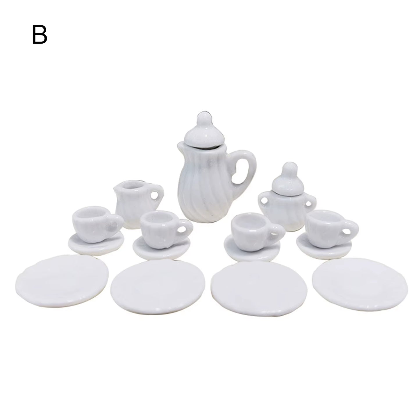 Miniature Doll House Pink Flower Patten Porcelain Coffee Tea Cups Ceramic Tableware Dollhouse Kitchen Accessories