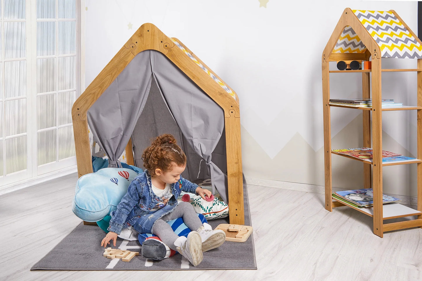 Kids Play House Tent, Montessori Play Tent, Indoor Playhouse, Naturel Playhouse, Play House for Toddlers