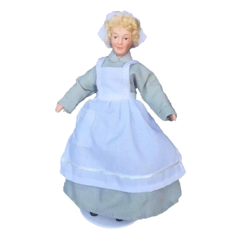 1/12 Dollhouse Miniature Porcelain Doll People Model Beautiful Boy Girl Decor