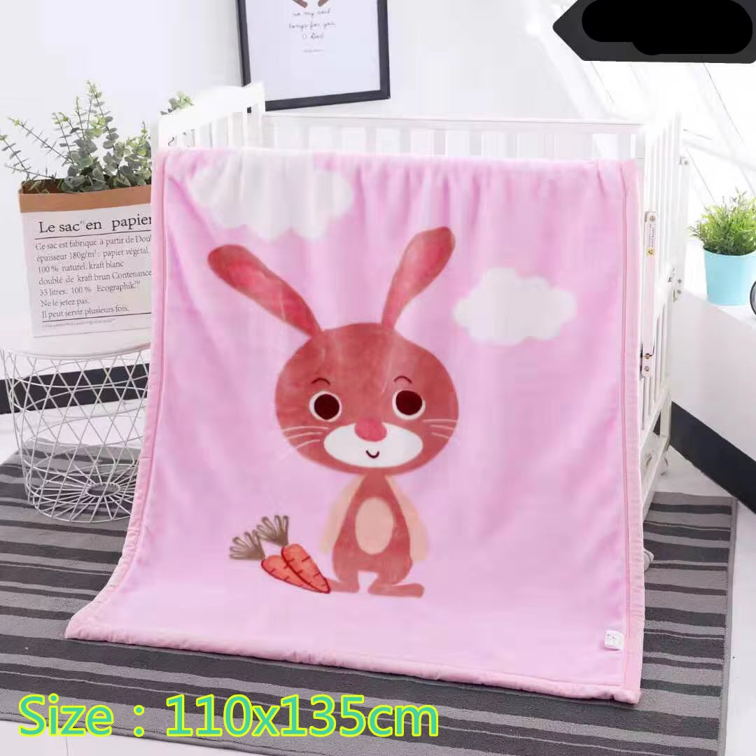 New Children'S Blanket for Newborn Baby Sleep Thicken Double Layer Baby Swaddle Comfortable Cartoon Bedding Blankets Quilts