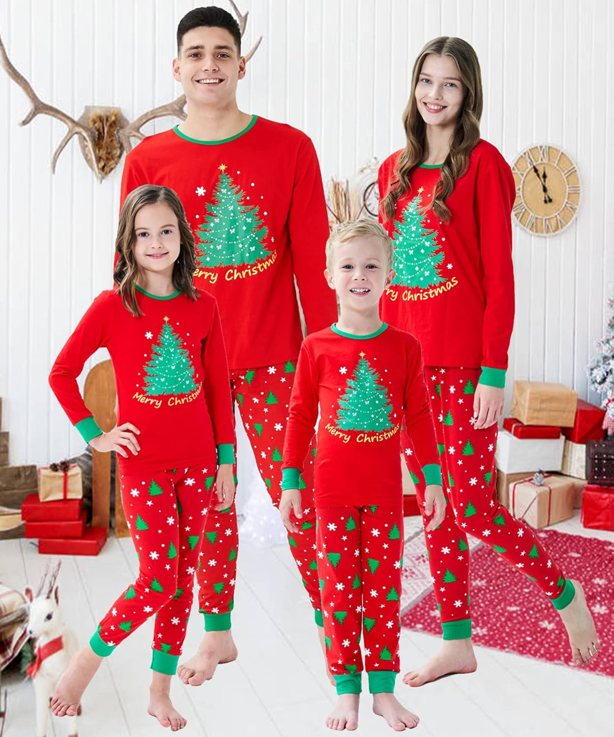 Family Matching Christmas Pjs Christmas Boys Girls Holiday Pajamas Kids Sleepwear