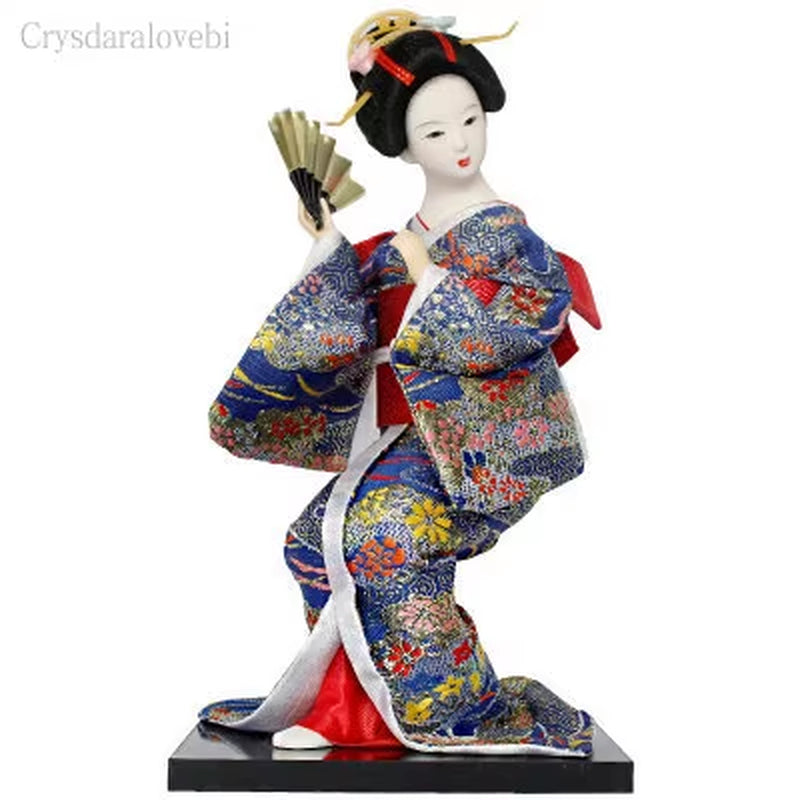 30Cm Kawaii Japanese Lovely Geisha Figurines Dolls with Beautiful Kimono New House Office Decoration Miniatures Birthday Gift