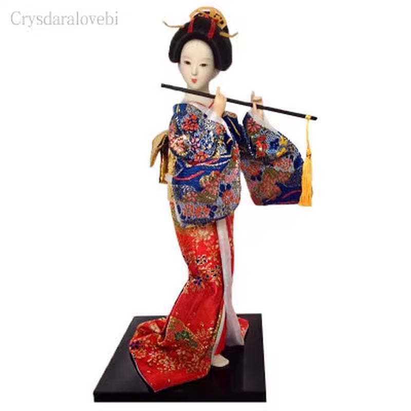 30Cm Kawaii Japanese Lovely Geisha Figurines Dolls with Beautiful Kimono New House Office Decoration Miniatures Birthday Gift