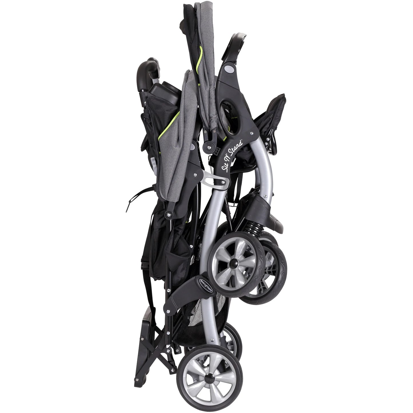 Sit N Stand Double Stroller , Solid Print Green