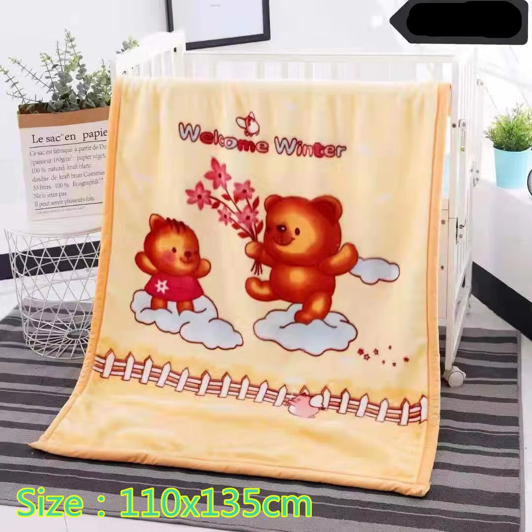 New Children'S Blanket for Newborn Baby Sleep Thicken Double Layer Baby Swaddle Comfortable Cartoon Bedding Blankets Quilts