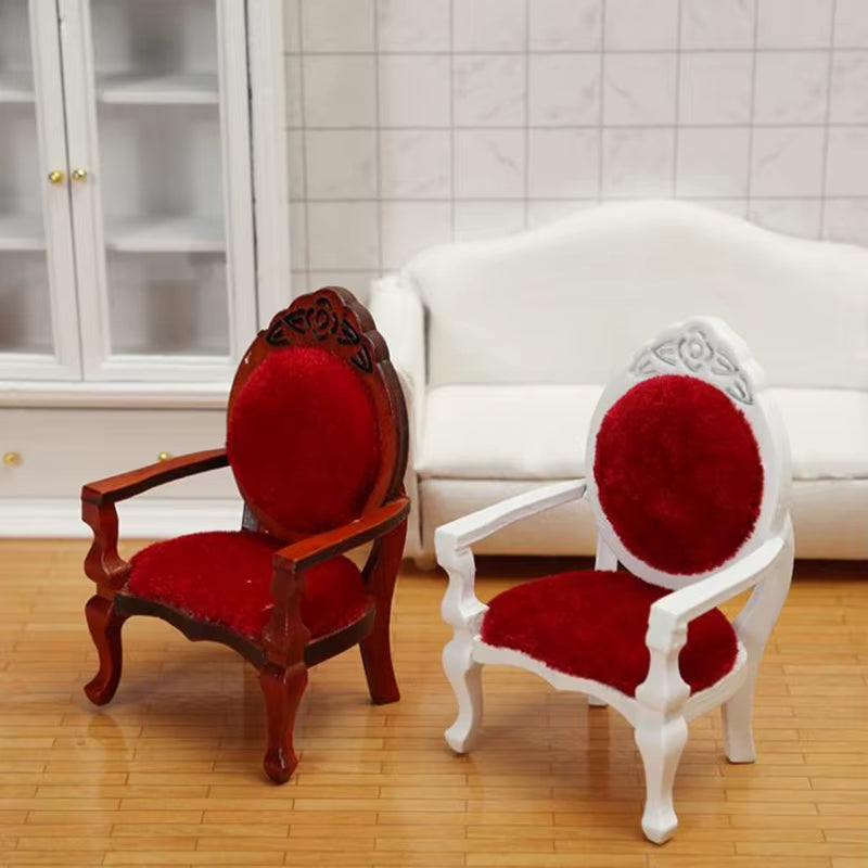 1Pcs 1/12 Dollhouse Mini Sofa Stool Chair Pillow Furniture Model for Dollhouse Decor