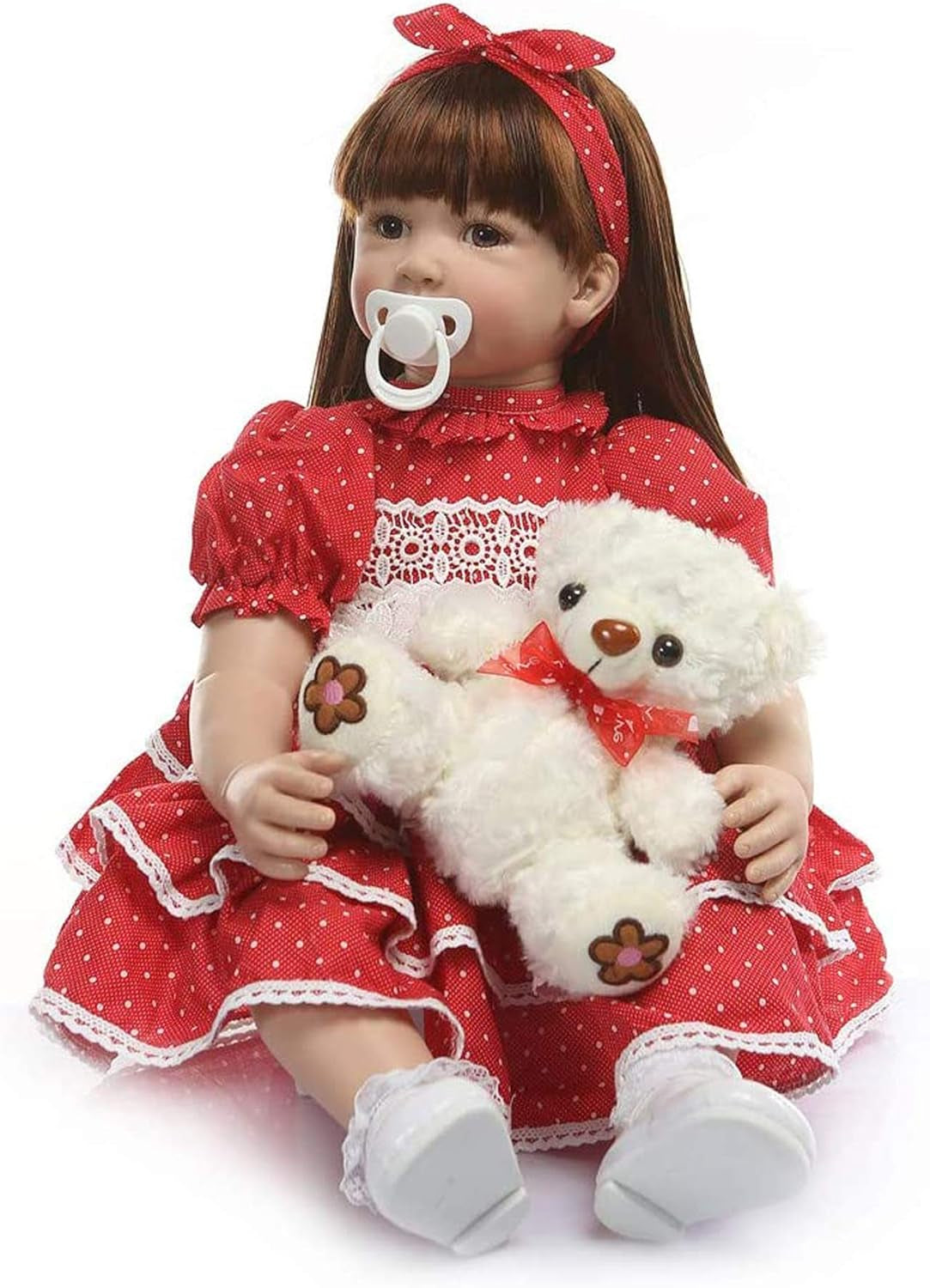 Reborn Toddler Doll Girl 24 Inch 60 Cm Toddler Size Soft Body Reborn Baby Dolls Lifelike Dollhouse Doll Set for Children Teenages