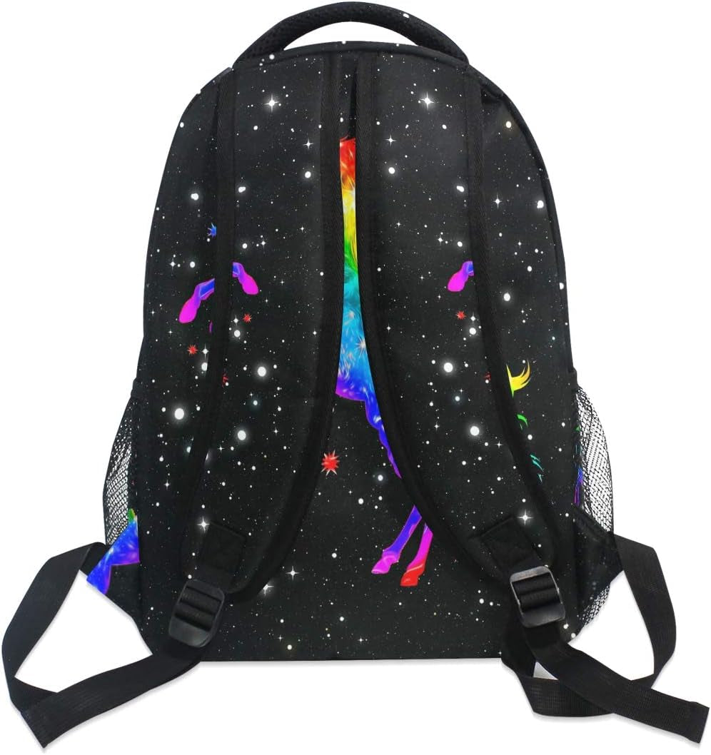 Unicorn Student Backpack for Teen Boys Girls Magic Rainbow Galaxy School Bag Bookbag Travel Laptop Daypack Book Bag Shoulder Bag for Kids Elementary