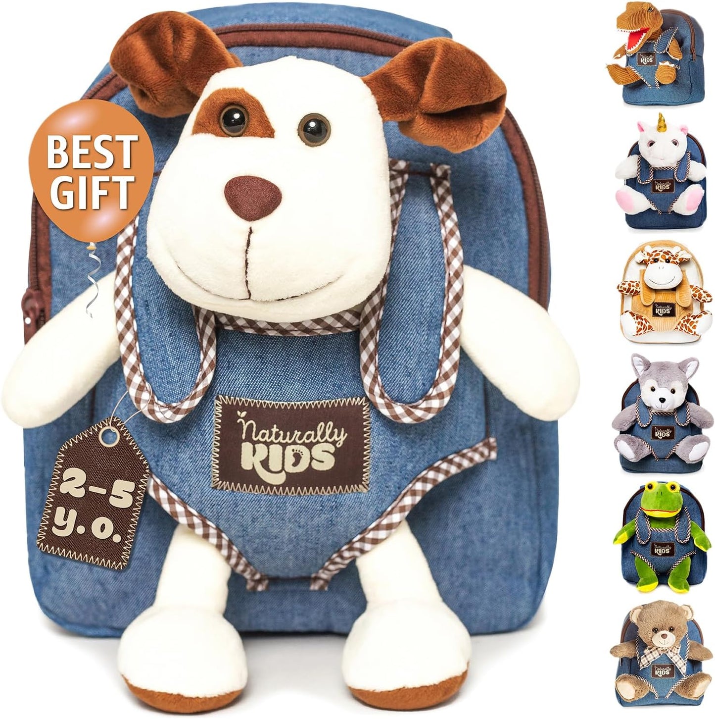 Dog Backpack, Dog Toys for Toddlers, Toddler Stuffed Animals Gifts for 2 3 4 5 Year Old Girl Boy