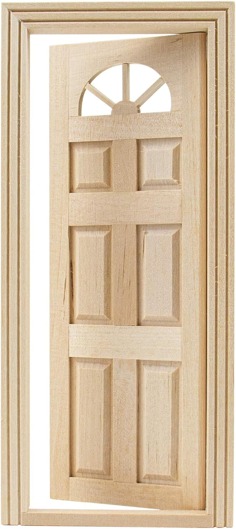 , 1:12 Dollhouse Miniature Furniture Unpaint Wooden Doors for DIY Scene Doll Home Craft (6 Panel Style B)
