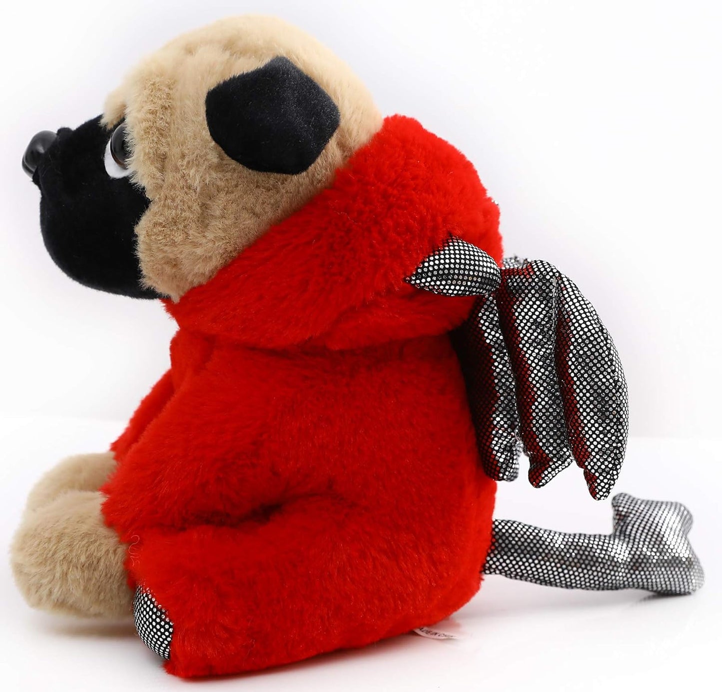 Pug Devil Stuffed Animal Pug Dog Wearing Devil Costume Plushies Pug Dressed as Demon Funny Plush Toys for Kids Stuffed Puppy Animals for Kids and Lover 12 Inch