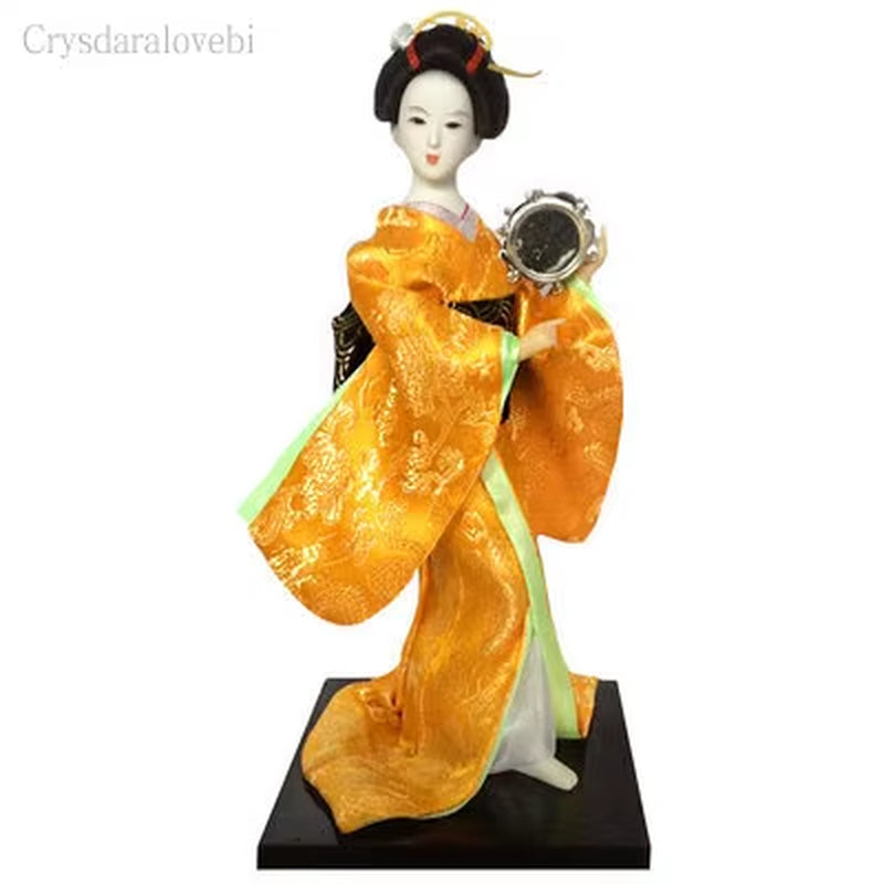 30Cm Kawaii Japanese Lovely Geisha Figurines Dolls with Beautiful Kimono New House Office Decoration Miniatures Birthday Gift