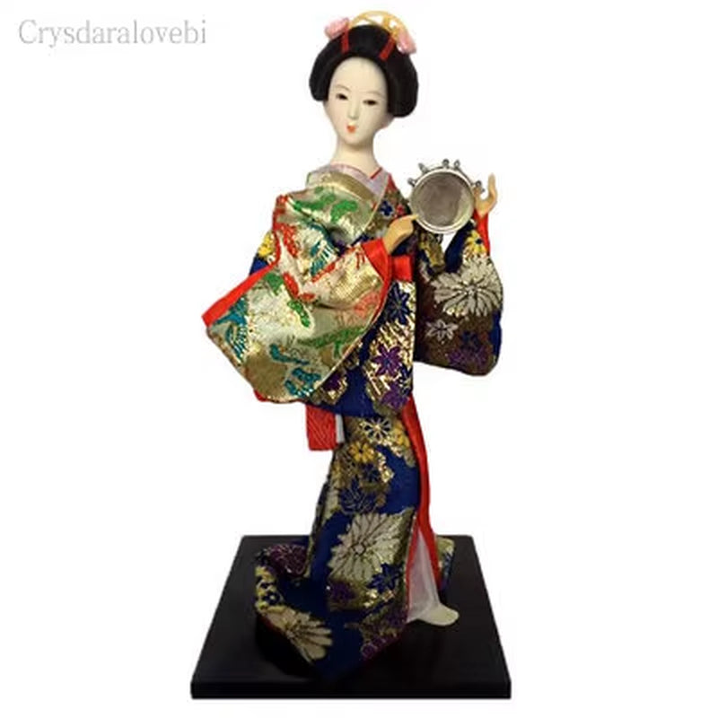 30Cm Kawaii Japanese Lovely Geisha Figurines Dolls with Beautiful Kimono New House Office Decoration Miniatures Birthday Gift