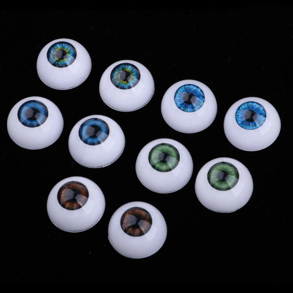 20Mm Acrylic round Oblate Eyeballs Eyes Crafts Realistic Props for Baby Doll Doll Accessories DIY Supply 5 Pairs/Set