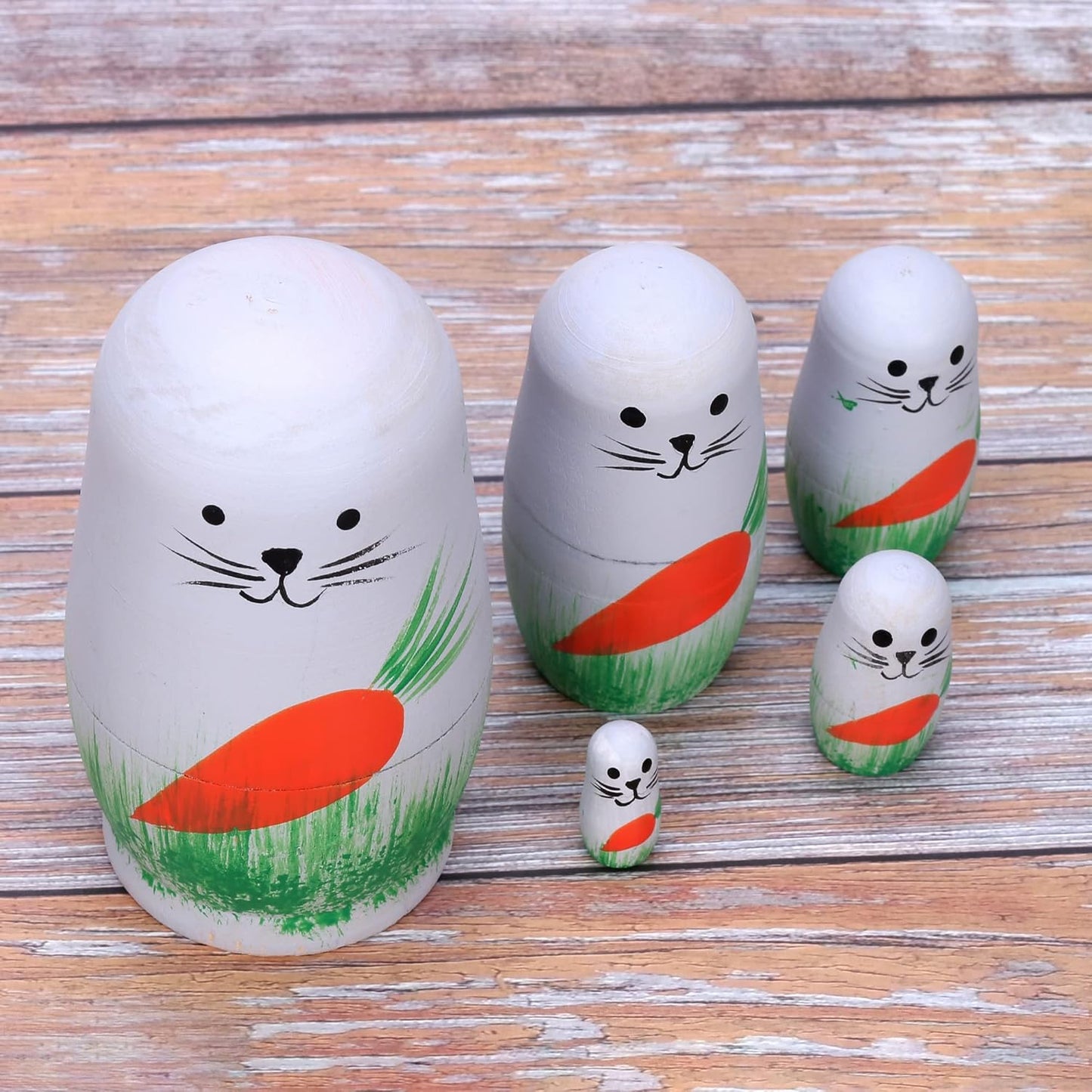 5Pcs Handmade Wooden Russian Nesting Dolls, DIY Blank Nesting Dolls, Matryoshka Dolls Christmas Birthday Gift