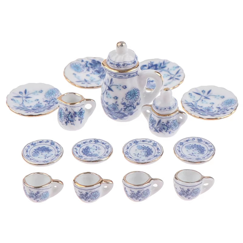 29 Styles Ceramic Cup Set Scale 1:12 Doll House Miniature Porcelain Tea Cup Set Tableware Kitchen Dollhouse Teapot DIY Toys