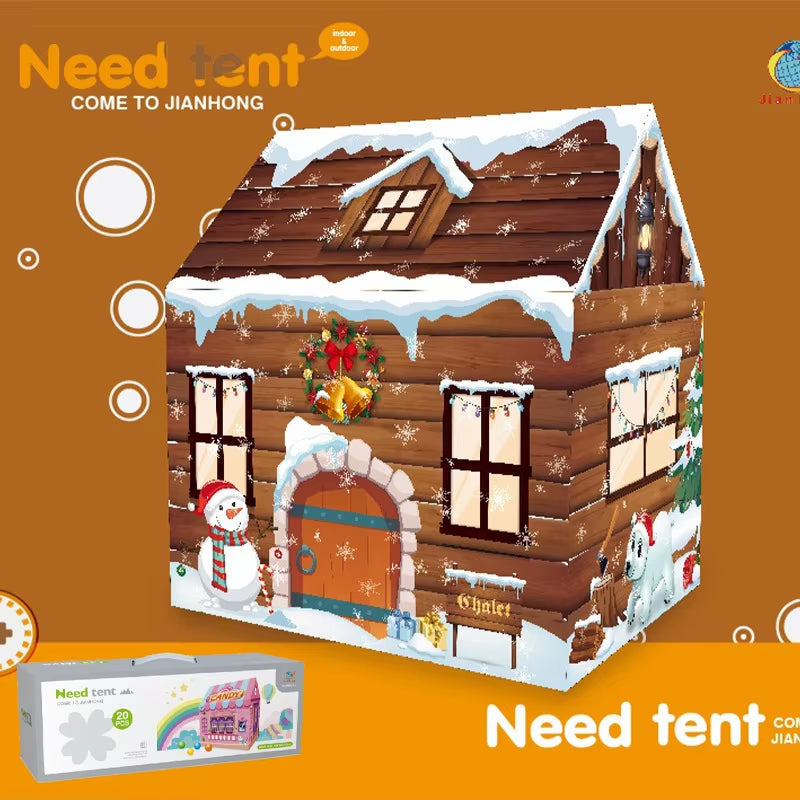 Snow House Shape Kids Children Playhouse Tent Indoor Outdoor Infant Toddler Game Play Tents Play House