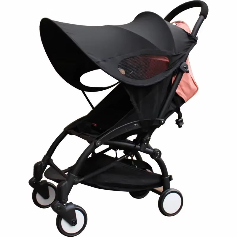 Stroller Sun Shade Black Universal Awning Sun Visor Canopy Cover Baby Windproof Umbrella Sunscreen Cover Stroller Accessories