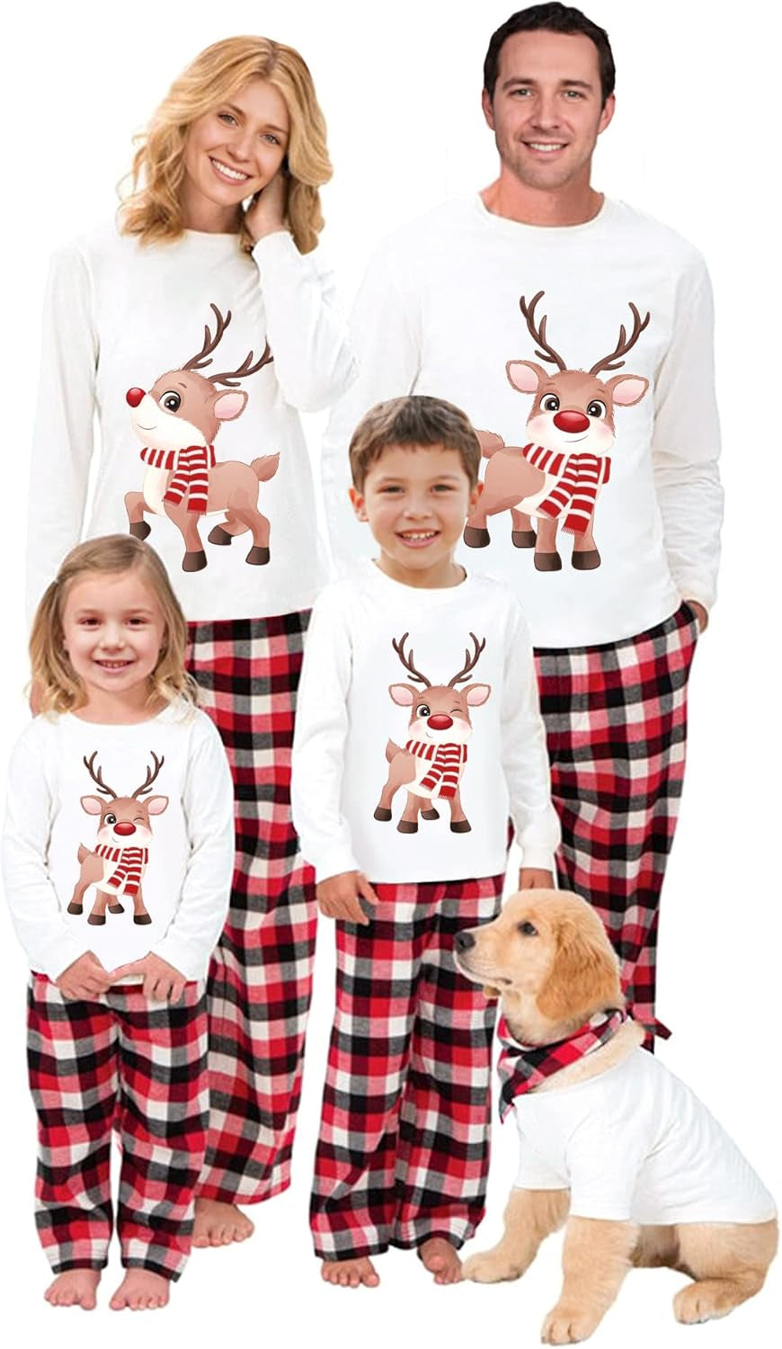 Family Christmas Pjs Matching Sets Baby Christmas Matching Jammies for Adults and Kids Holiday Xmas Sleepwear Set
