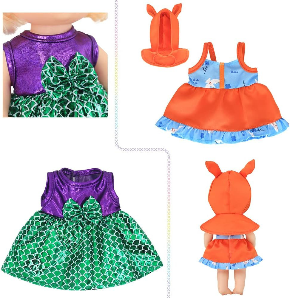 5 Pack Baby Doll Clothes Outfits for 12 Inch Alive Baby Dolls, Set of 5 (Wing)