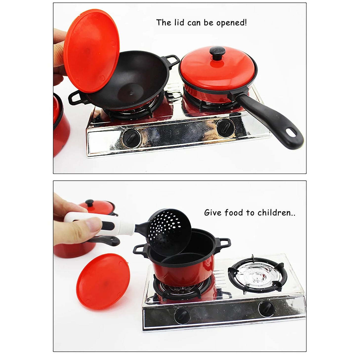 Play Kitchen Playset Pretend Food - 13 Pcs Kitchen Toys for Toddlers, Toy Accessories Toddler Set / Real Sounds, Toddler Outdoor Playset for Kids, Girls & Boys