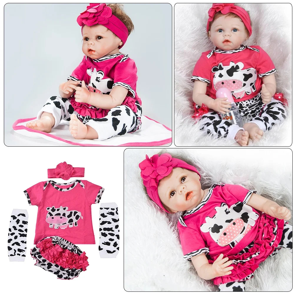Reborn Doll Clothes 1 Set Reborn Baby Girl Dolls Clothes Girls Doll Outfits Dolls Matching Clothing