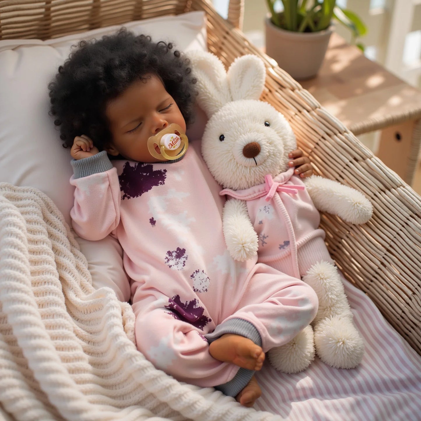17 Inch Reborn Baby Dolls Newborn Baby Dolls African American Real Lifelike Doll for Age 3+