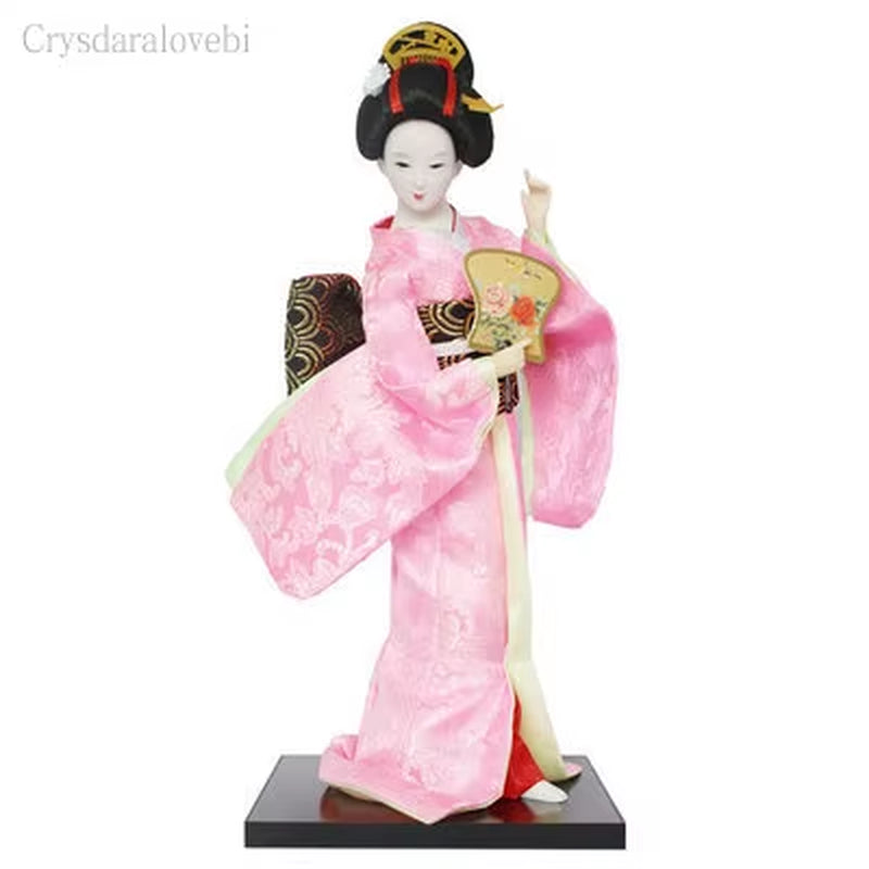 30Cm Kawaii Japanese Lovely Geisha Figurines Dolls with Beautiful Kimono New House Office Decoration Miniatures Birthday Gift