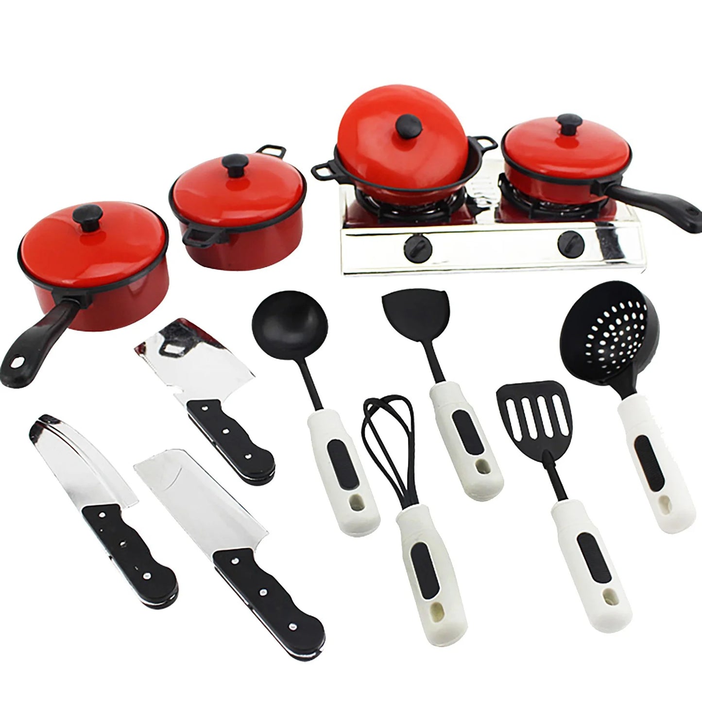 Play Kitchen Playset Pretend Food - 13 Pcs Kitchen Toys for Toddlers, Toy Accessories Toddler Set / Real Sounds, Toddler Outdoor Playset for Kids, Girls & Boys