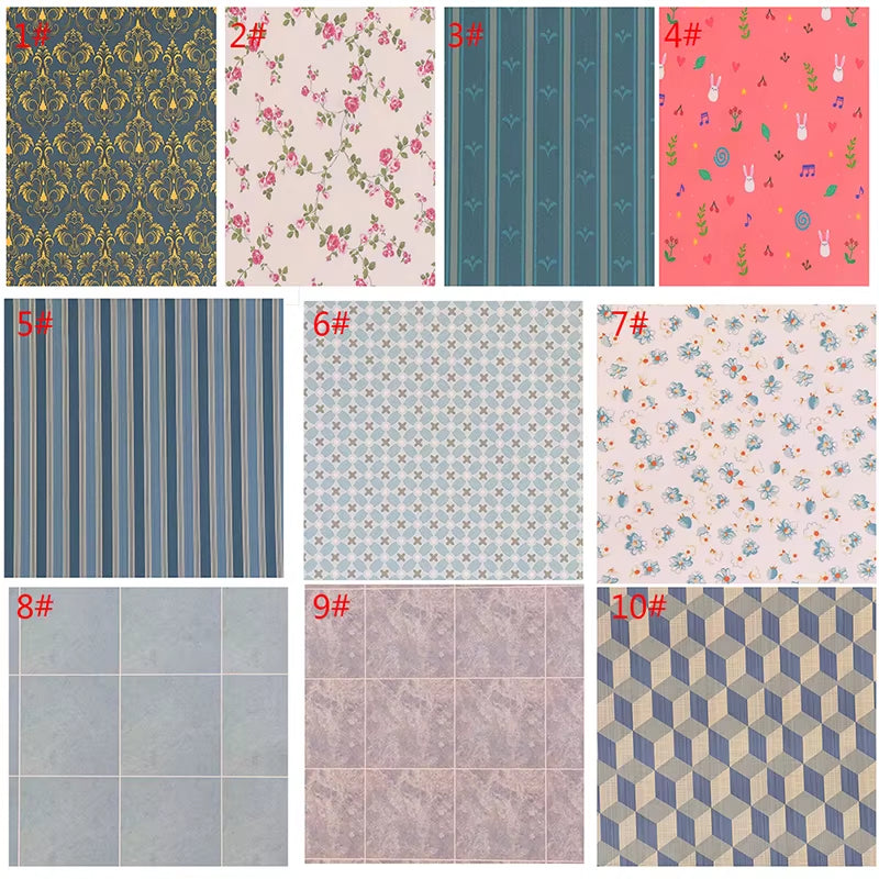 1:12 DIY Doll House 29*21Cm Simplicity Kitchen Dining Room Bathroom Living Room Floor Wallpaper Doll House Decoration