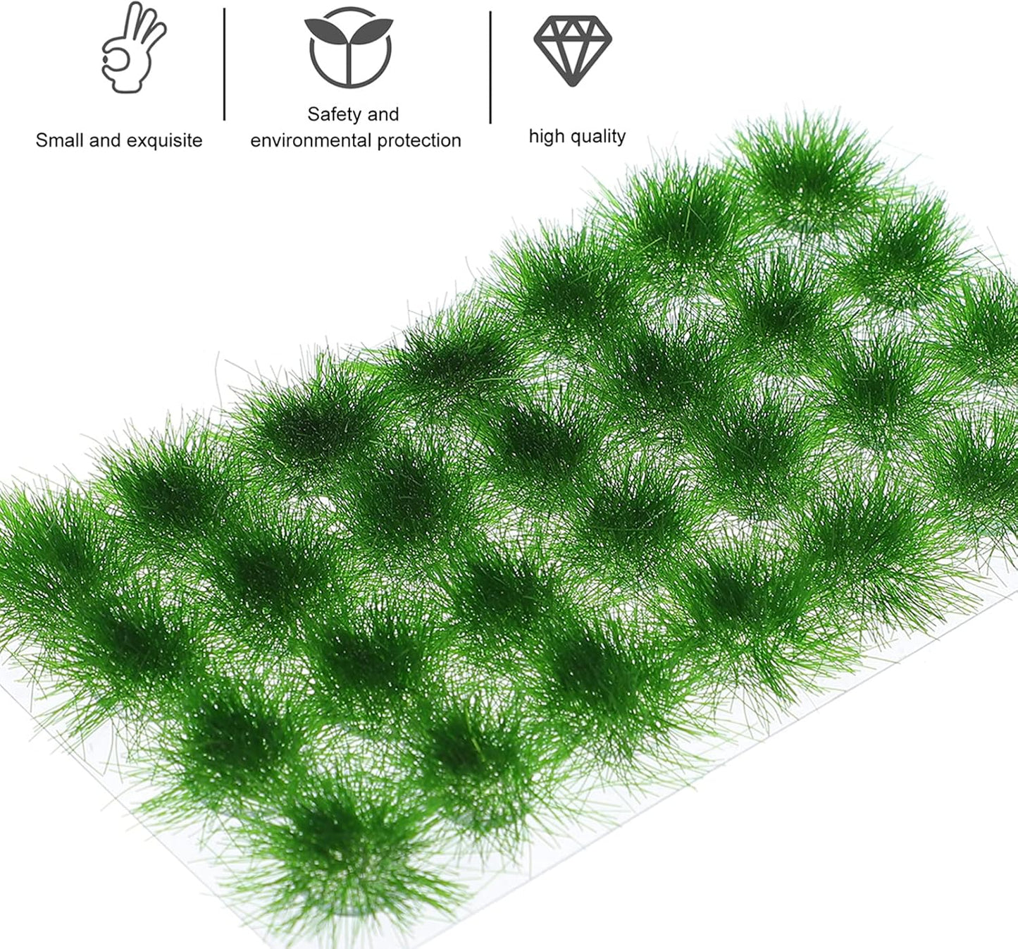 1 Box Artificial Grass Flower Cluster Tufts Green Grass Railway Grass Tufts Flower Grass Tufts Static Flower Tufts Model Grass Mat Bushes for Static Scenery Model Leaf Mini Plastic
