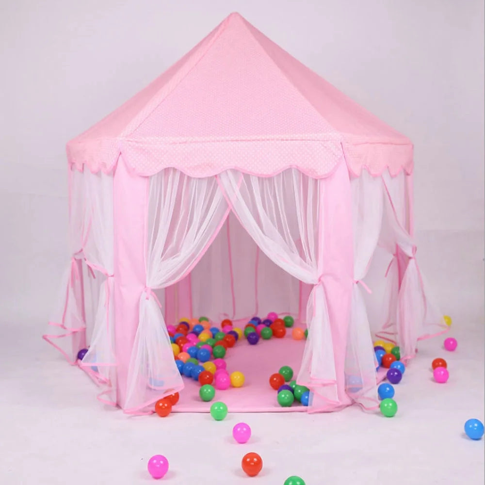 Princess Castle Play House Children Fun Netting Kids Play Tent-Pink
