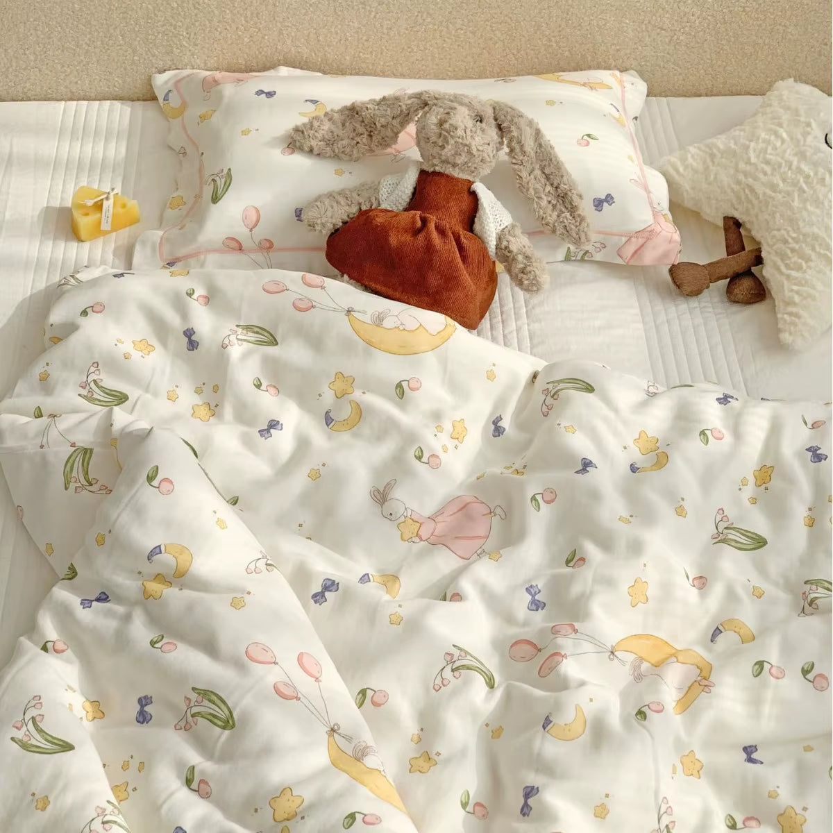 Bamboo Cotton Gauze Duvet Cover Children'S Bedding Set Bamboo Fiber Baby Duvet Cover 2-Piece Set(Duvet Cover+Pillowcase)Cj248