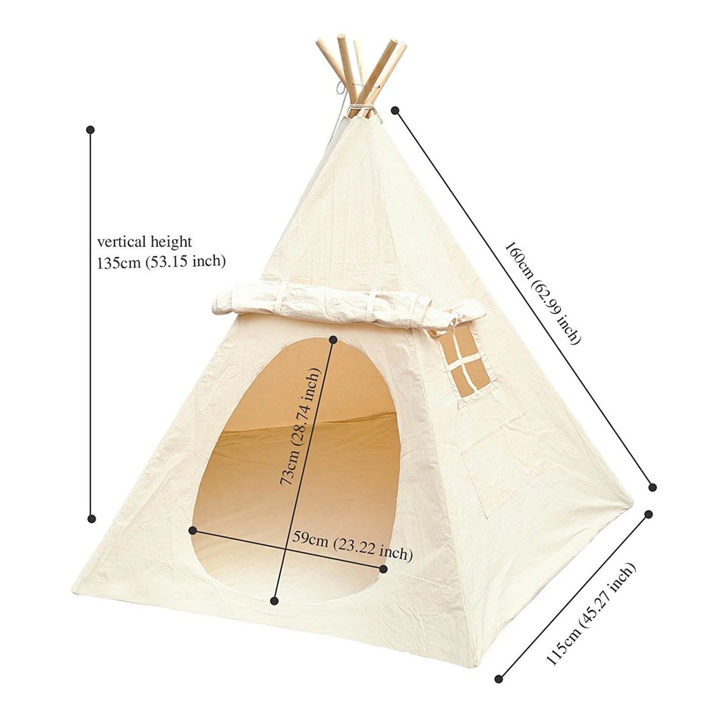 Children Playhouse Canvas Teepee Kids Play House