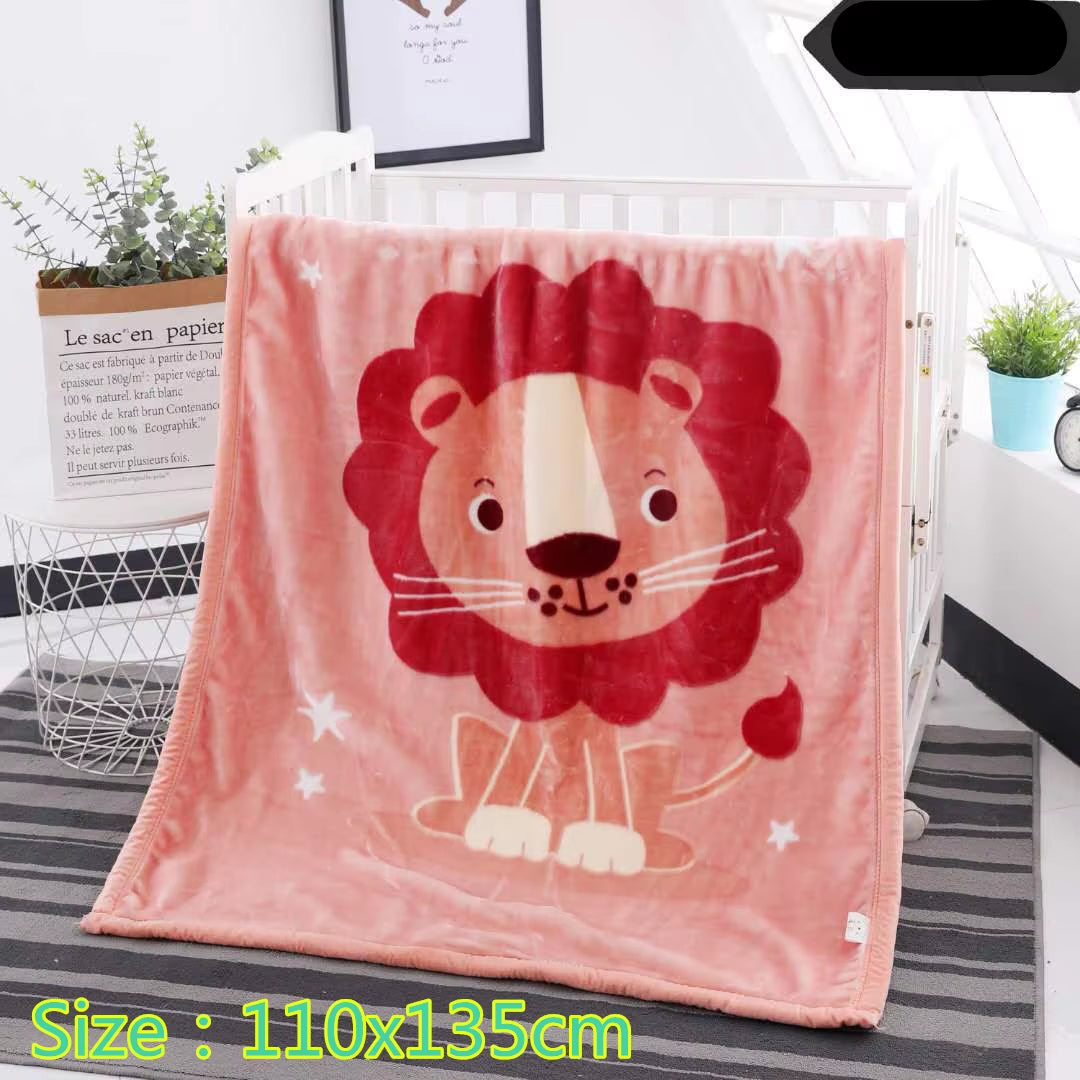 New Children'S Blanket for Newborn Baby Sleep Thicken Double Layer Baby Swaddle Comfortable Cartoon Bedding Blankets Quilts