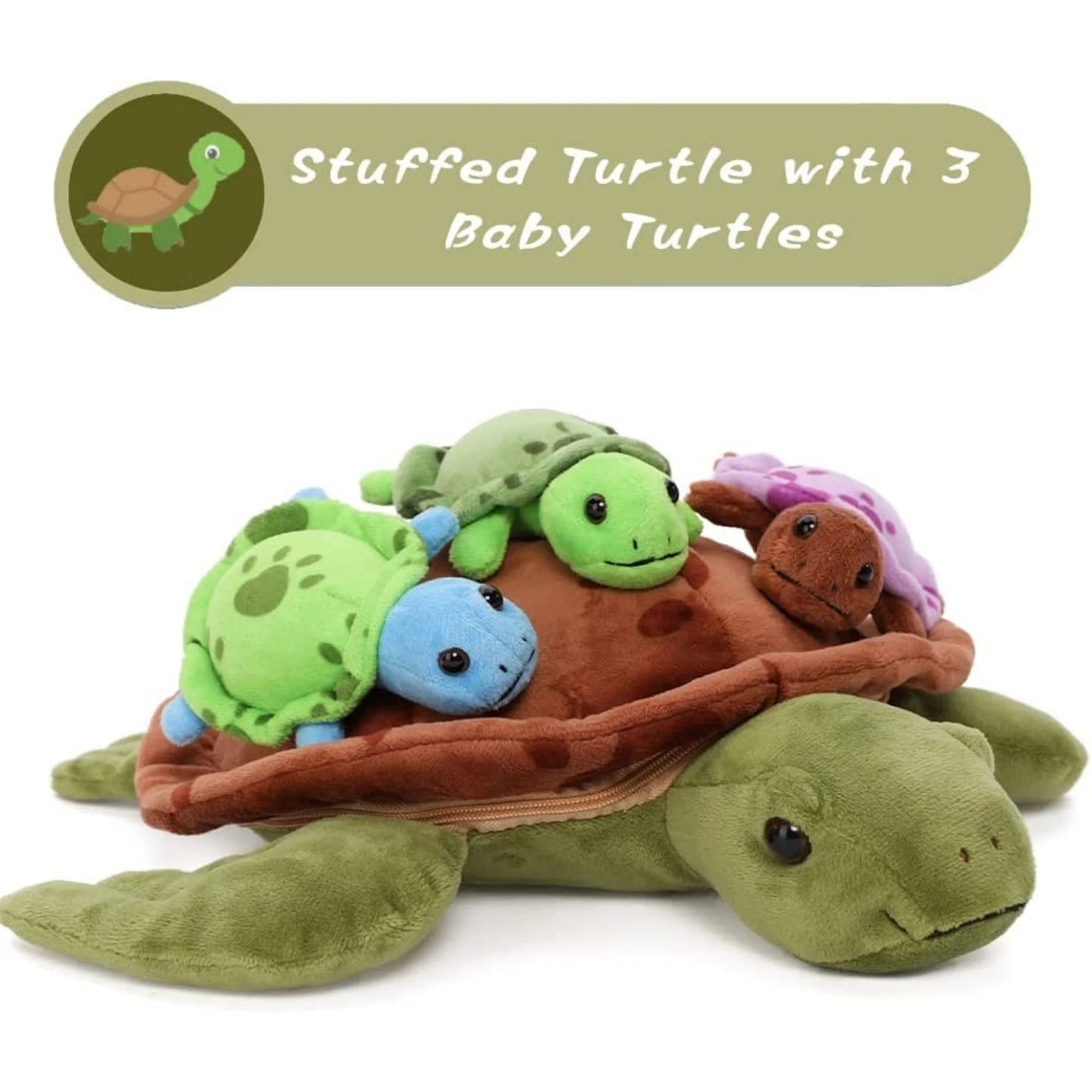 Sea Turtle Stuffed Animal Plush Turtle with 3 Babies