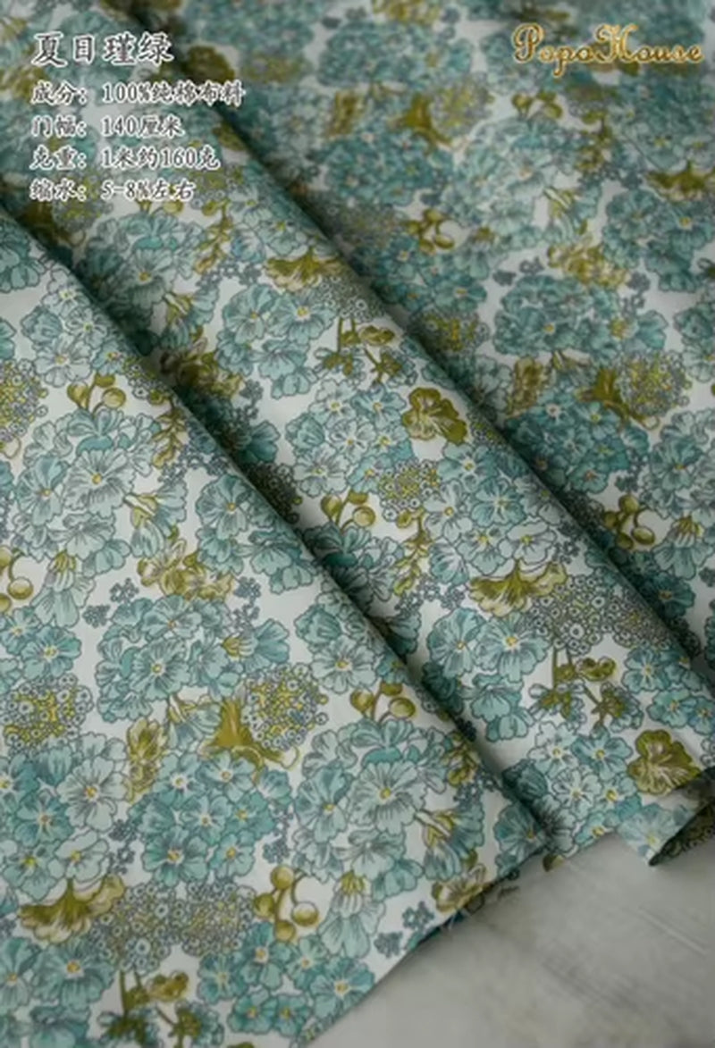 145X50Cm Pastoral Floral Twill Cotton Fabric DIY Children'S Wear Cloth Make Bedding Quilt Decoration Home B