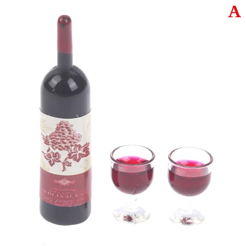 3/5/6/8/10Pcs 1/12 Dollhouse Miniature Resin Bottle Simulation Wine Bottle Beverage Bottle Model Dollhouse Accessories