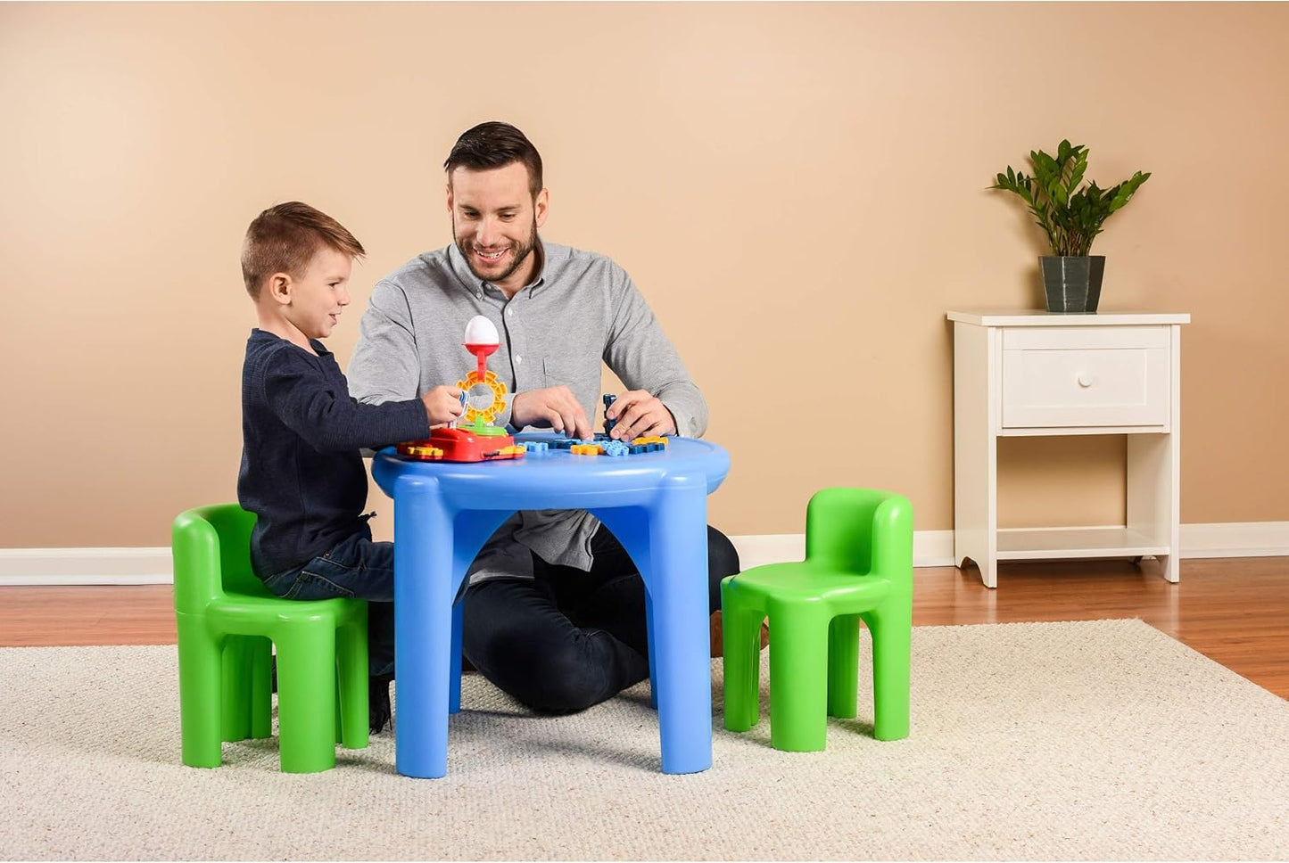 Bright 'N Bold Table & Chairs, Green/Blue, 24 X 24 X 18
