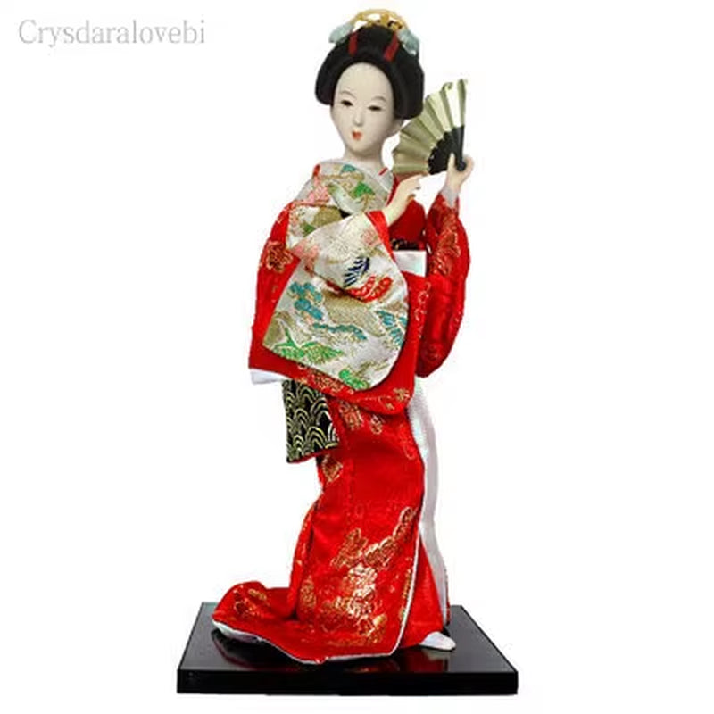 30Cm Kawaii Japanese Lovely Geisha Figurines Dolls with Beautiful Kimono New House Office Decoration Miniatures Birthday Gift