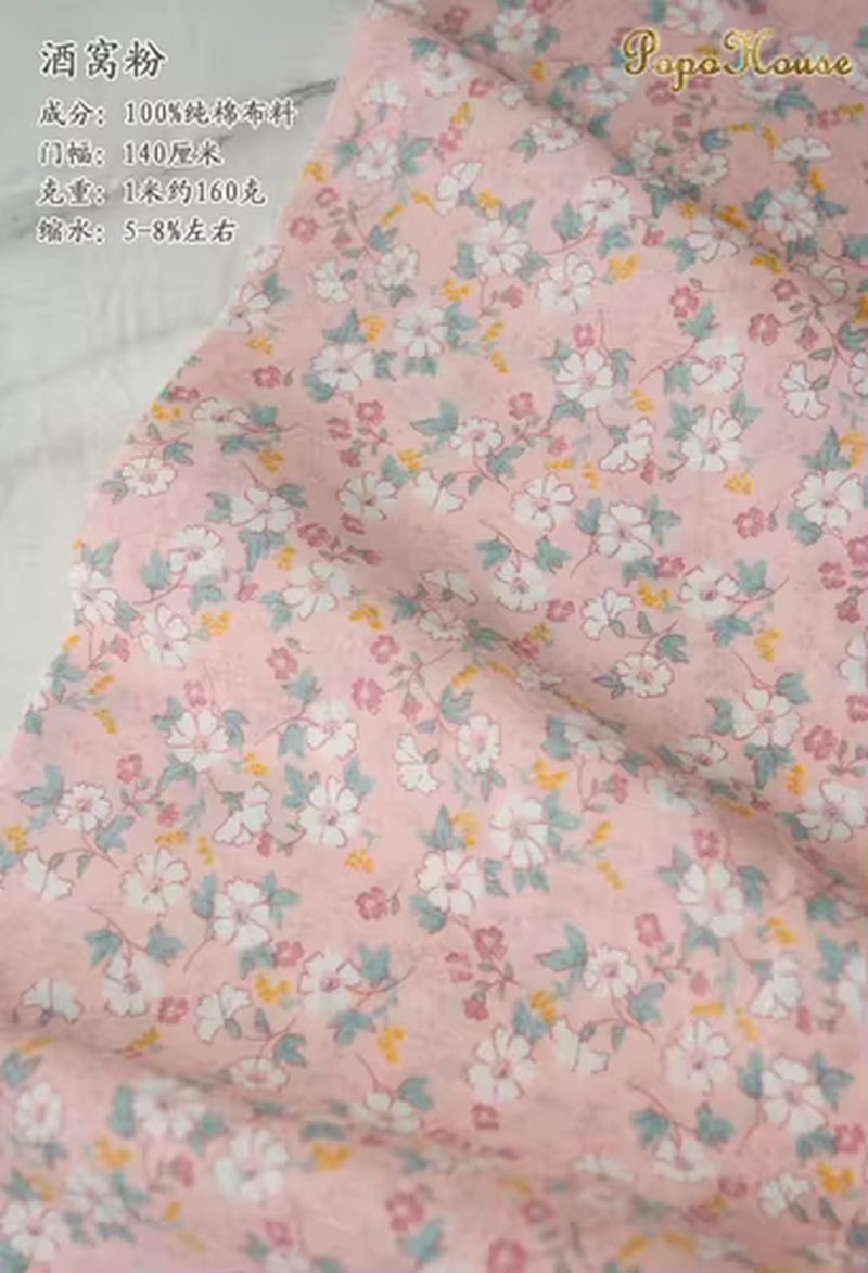 145X50Cm Pastoral Floral Twill Cotton Fabric DIY Children'S Wear Cloth Make Bedding Quilt Decoration Home B