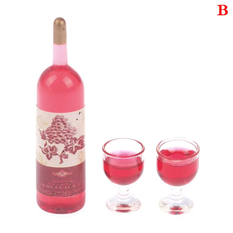3/5/6/8/10Pcs 1/12 Dollhouse Miniature Resin Bottle Simulation Wine Bottle Beverage Bottle Model Dollhouse Accessories