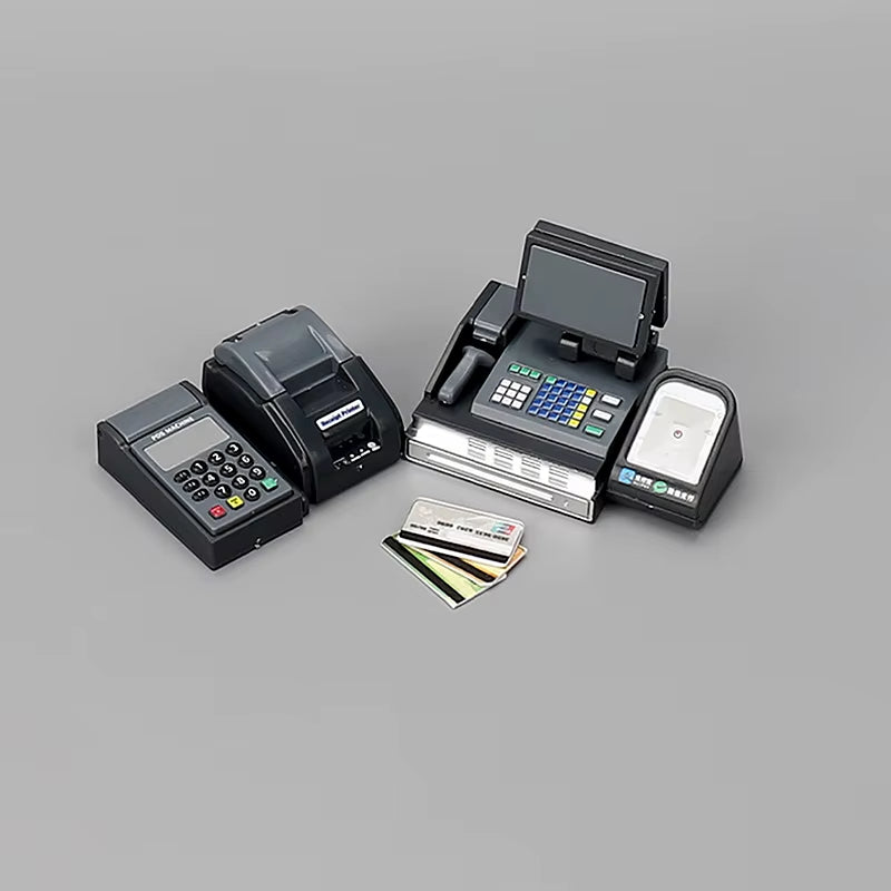Dollhouse POS Machine Playing House Doll Supermarket Card Machine Cashier Scene Decor Photo Props Accessories