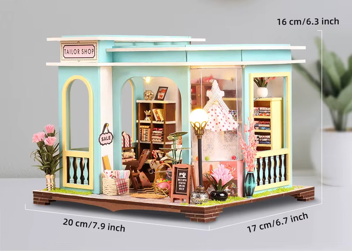 Doll House Miniature Building DIY Hut Christmas Cabin Houses Bookstand Doll House Creative Puzzle Bookshelf Insert Birthday Gift