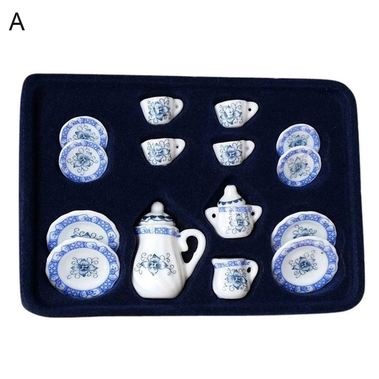 Miniature Doll House Pink Flower Patten Porcelain Coffee Tea Cups Ceramic Tableware Dollhouse Kitchen Accessories