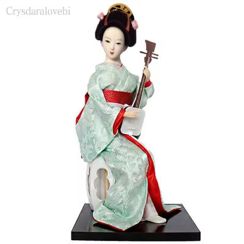 30Cm Kawaii Japanese Lovely Geisha Figurines Dolls with Beautiful Kimono New House Office Decoration Miniatures Birthday Gift